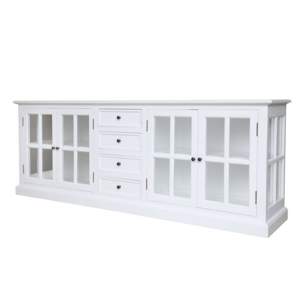 Chemin De Campagne - Vitrine en bois de peuplier blanc et verre 220 x 45 x 80 cm Chemin de campagne - Imagen 1