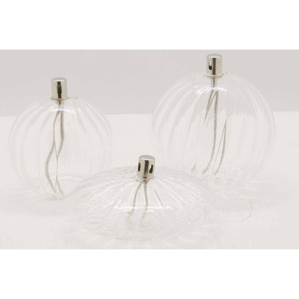 Bazardeluxe - Lampe à huile en verre strié Sphere 11 x 12 cm - Imagen 4