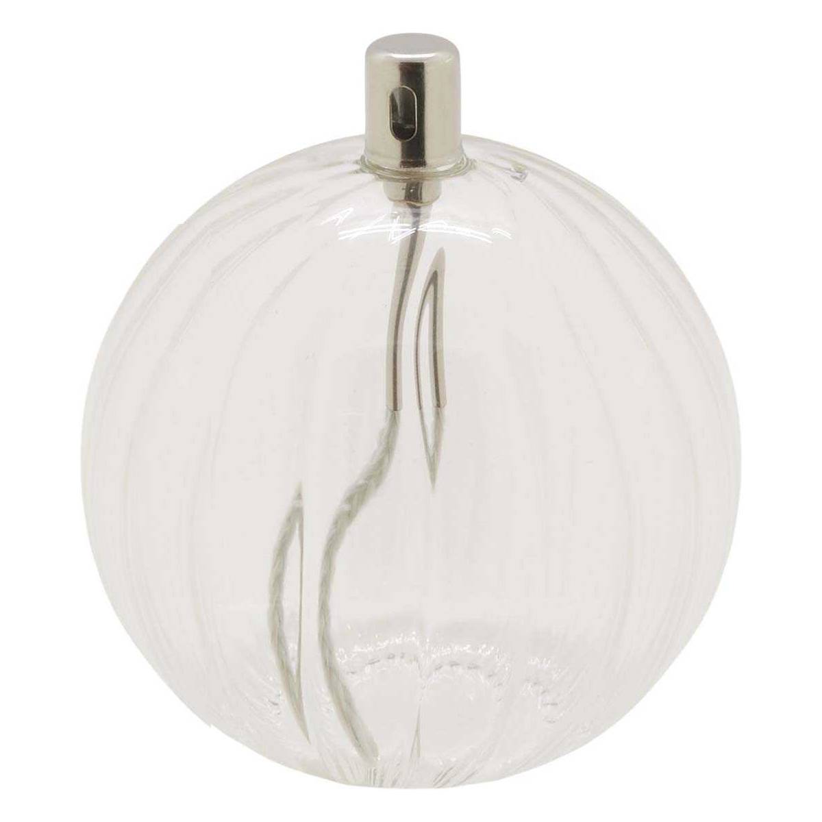 Bazardeluxe - Lampe à huile en verre strié Sphere 11 x 12 cm - Imagen 1