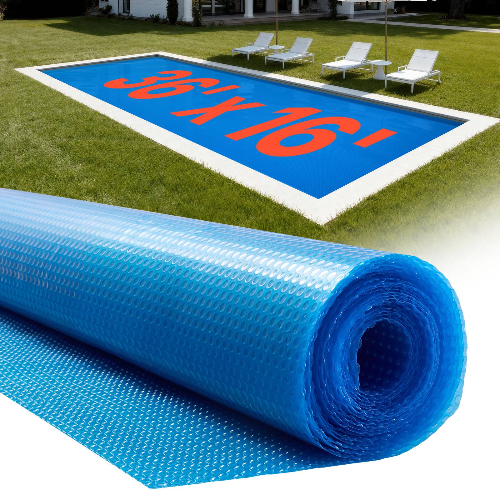 Vevor - VEVOR Bâche solaire piscine 11 x 4,9 m, 0,3 mm, polyéthylène, chauffe et retient la chaleur, réduit évaporation, bleu. - Image 1