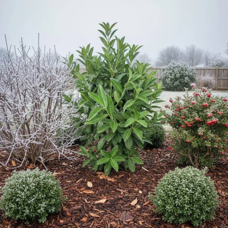 Laurier palme Genolia® 'Mariblon', Laurier-cerise à fleurs Blanche - feuillage Persistant - Pot de 4L - 40/60 cm-  hauteur à maturité De 3,00 m à 5,00 - Imagen 3