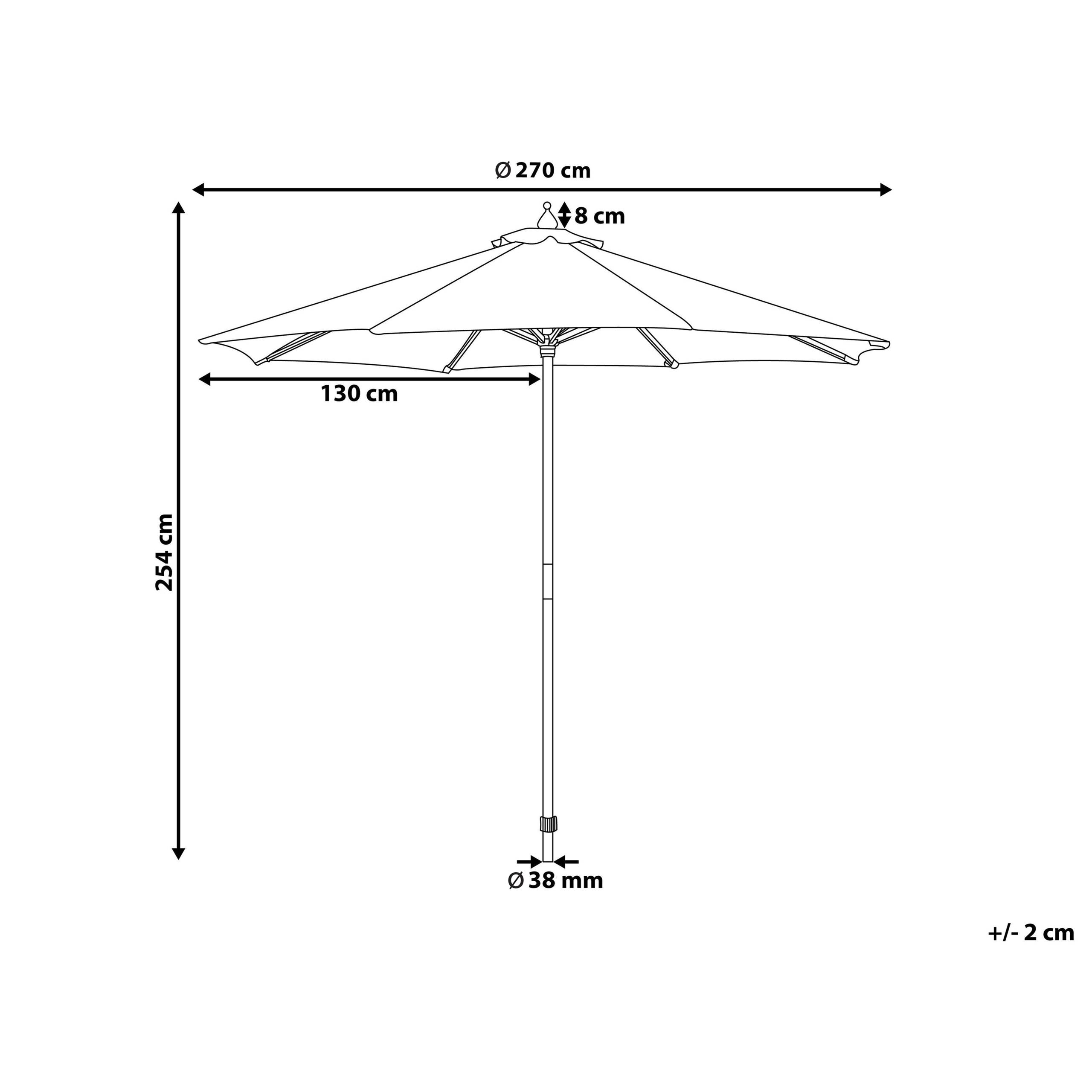Beliani - Parasol droit Tissu Rouge TOSCANA - Beliani - Imagen 2