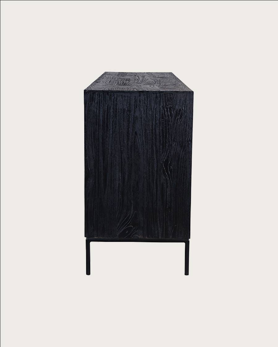 Indra grand - Grand buffet bas en teck recyclé bicolore 200 cm - UNIQKA - Imagen 8