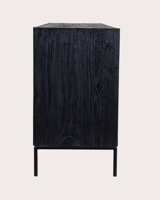Indra grand - Grand buffet bas en teck recyclé bicolore 200 cm - UNIQKA - Imagen 5