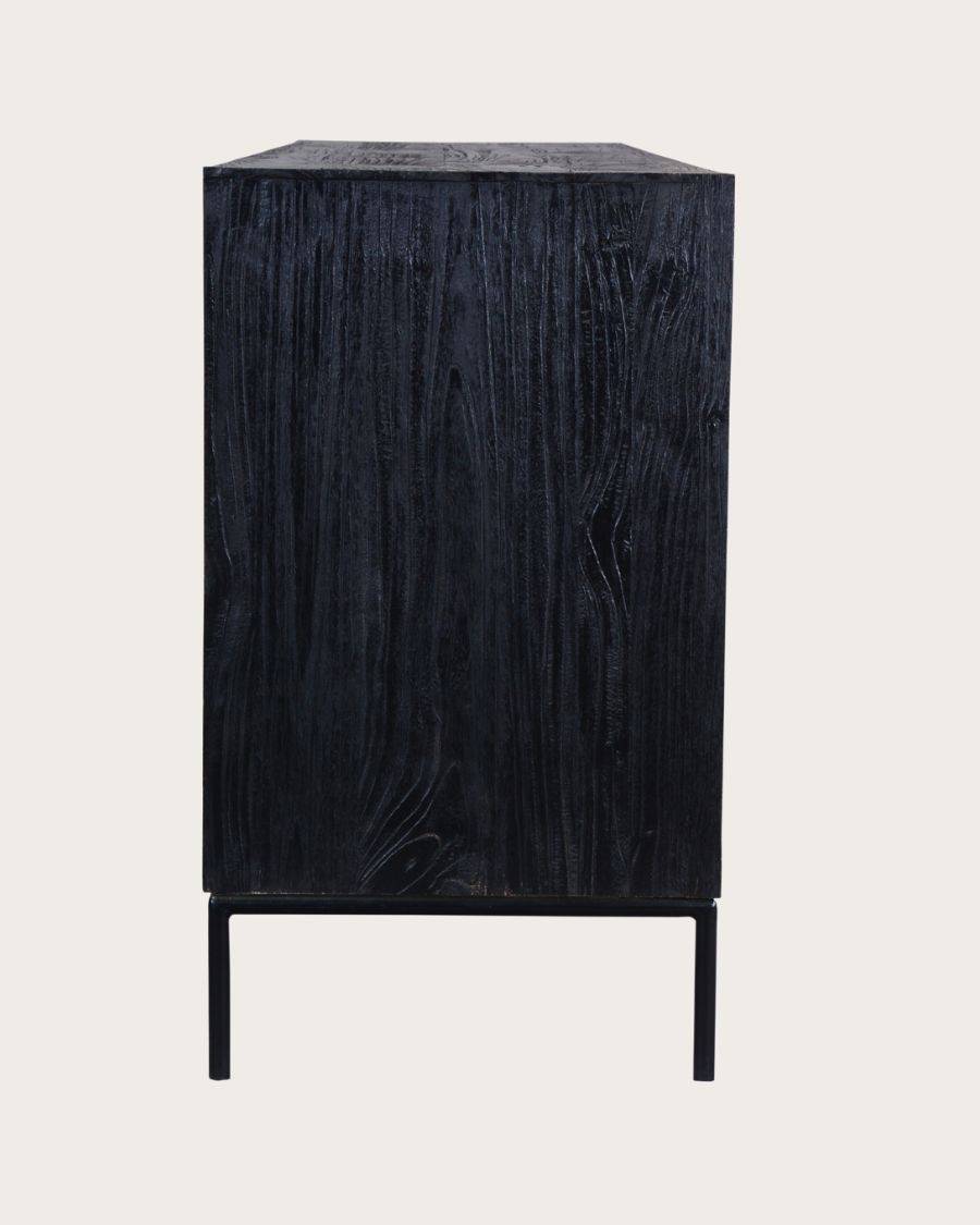 Indra grand - Grand buffet bas en teck recyclé bicolore 200 cm - UNIQKA - Imagen 5