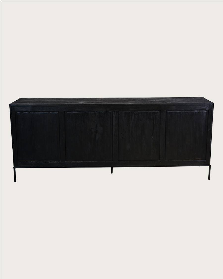 Indra grand - Grand buffet bas en teck recyclé bicolore 200 cm - UNIQKA - Imagen 7
