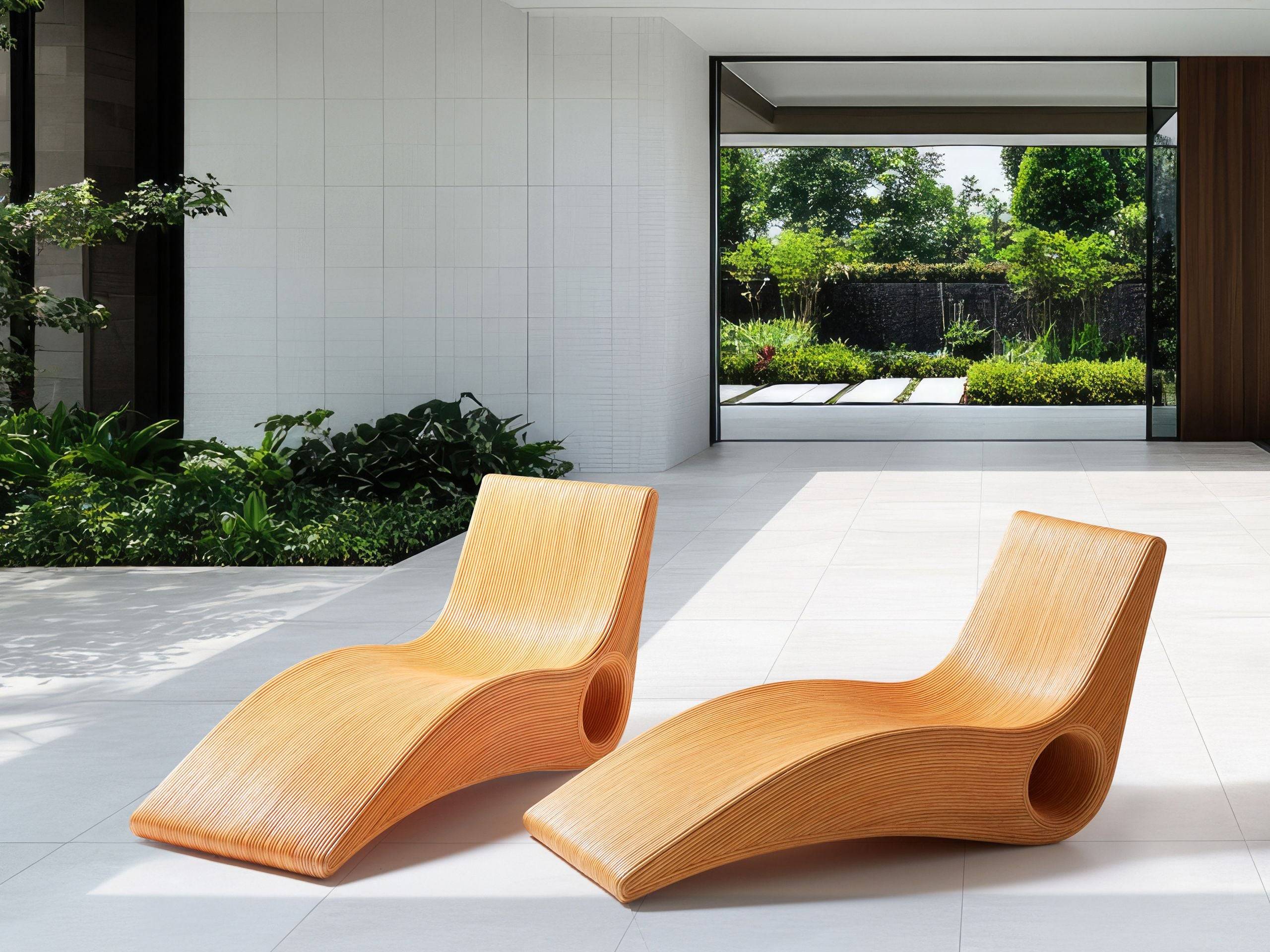 Beliani - Chaise longue Rotin Marron AIROLE - Beliani - Imagen 1