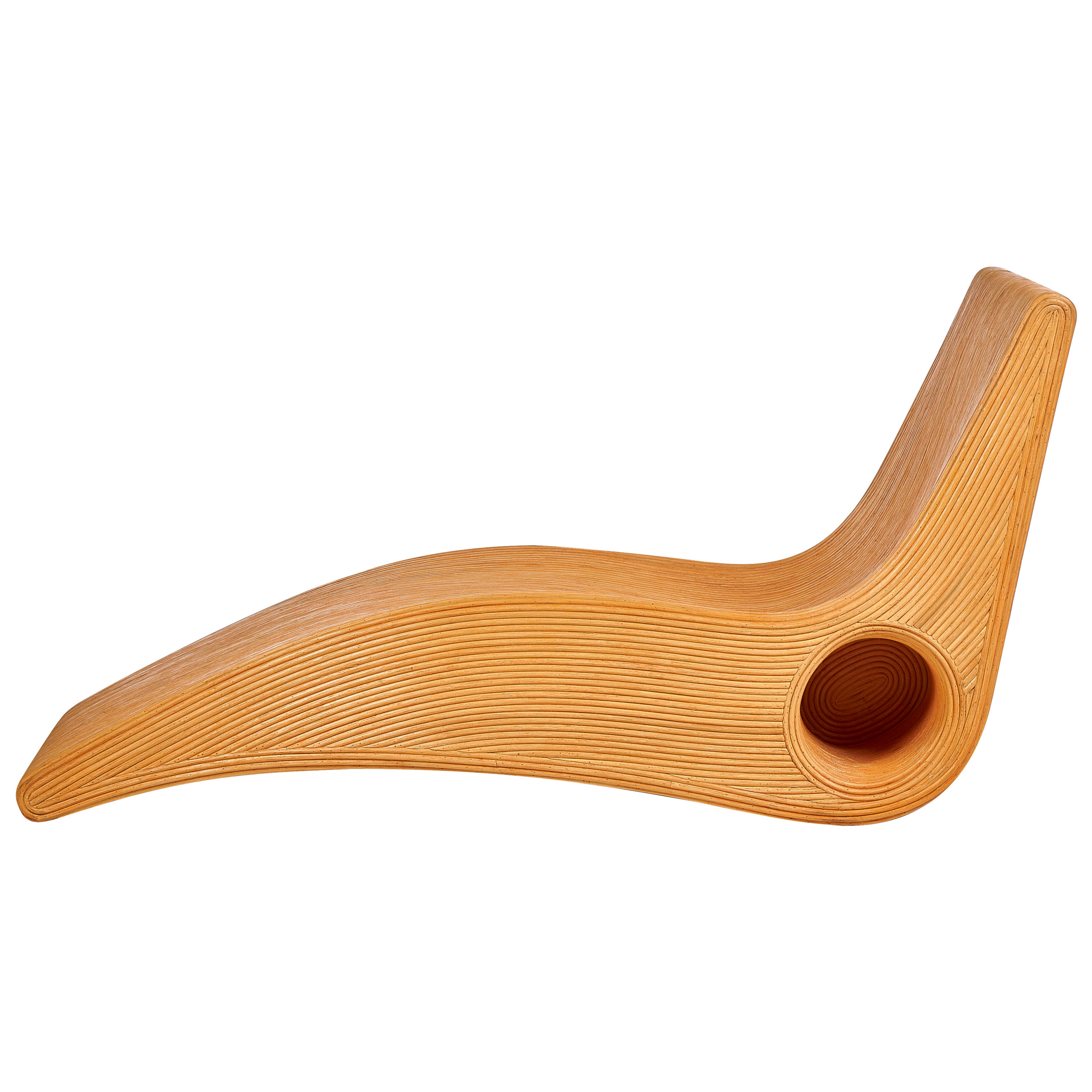 Beliani - Chaise longue Rotin Marron AIROLE - Beliani - Imagen 4