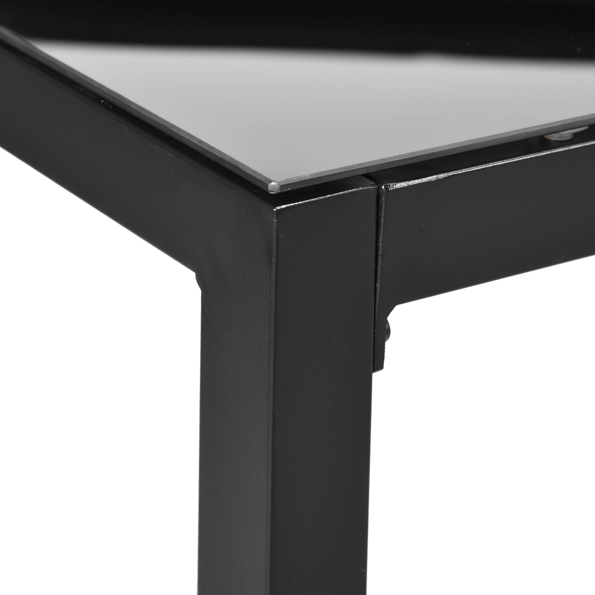 Outsunny - Table de jardin rectangulaire 8 personnes dim. 180L x 80l x 72H cm alu. plateau verre trempé noir - Image 8
