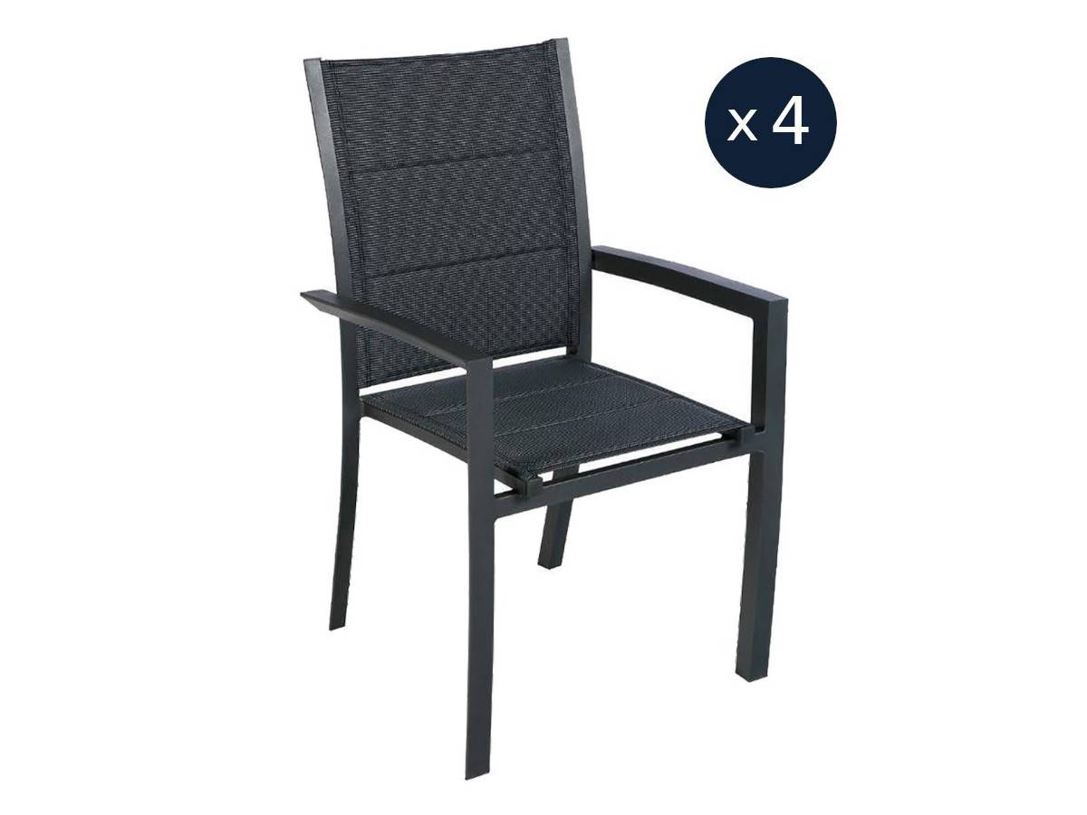 Hesperide - Lot de 4 fauteuils de jardin Allure Poivre et Graphite Allure - Hespéride - Imagen 1