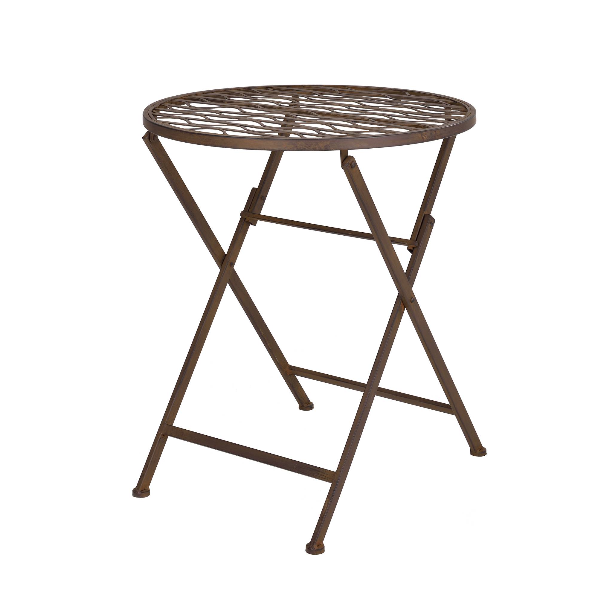 Set De Bistrot Élégant Table Ronde Et Chaises Pliables Pour Jardin Terrasse Balcon Métal Bronze [en.casa] - Imagen 3