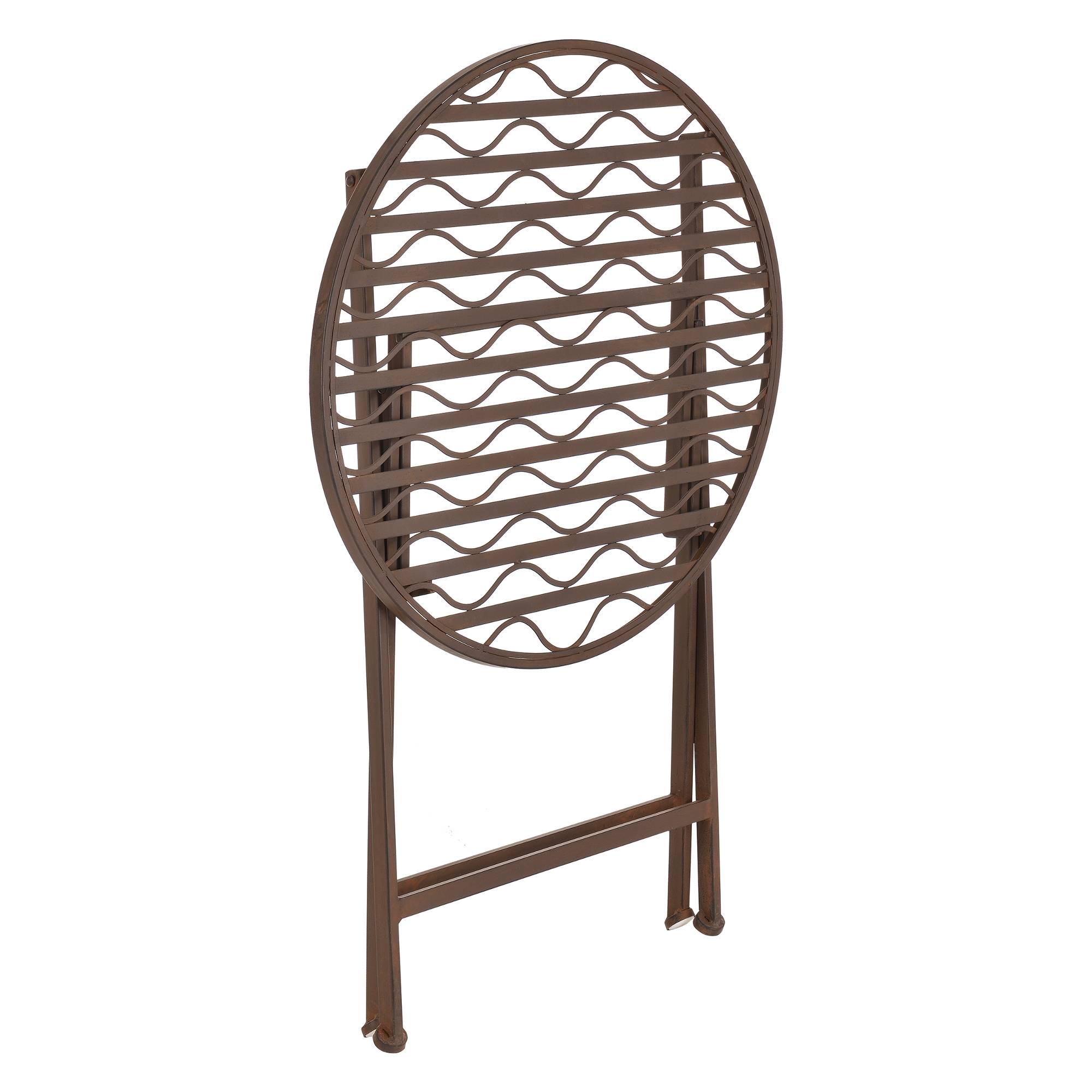 Set De Bistrot Élégant Table Ronde Et Chaises Pliables Pour Jardin Terrasse Balcon Métal Bronze [en.casa] - Imagen 5