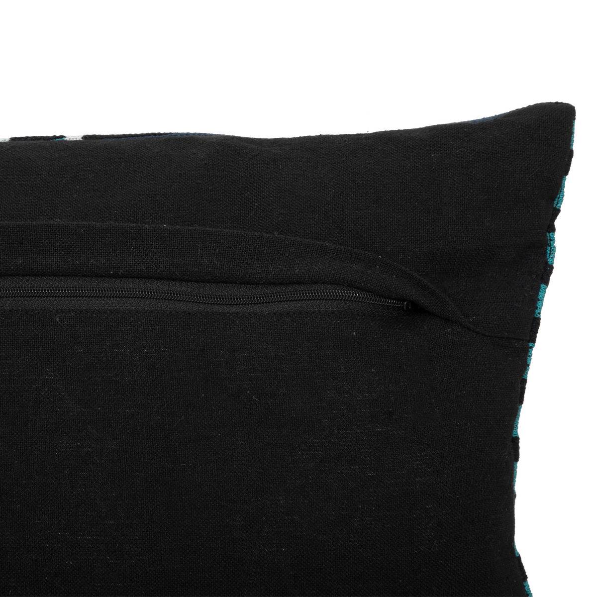 Coussin décoratif en Coton façon Tricot rayures Bleu foncé  30 x 50 cm - Imagen 2