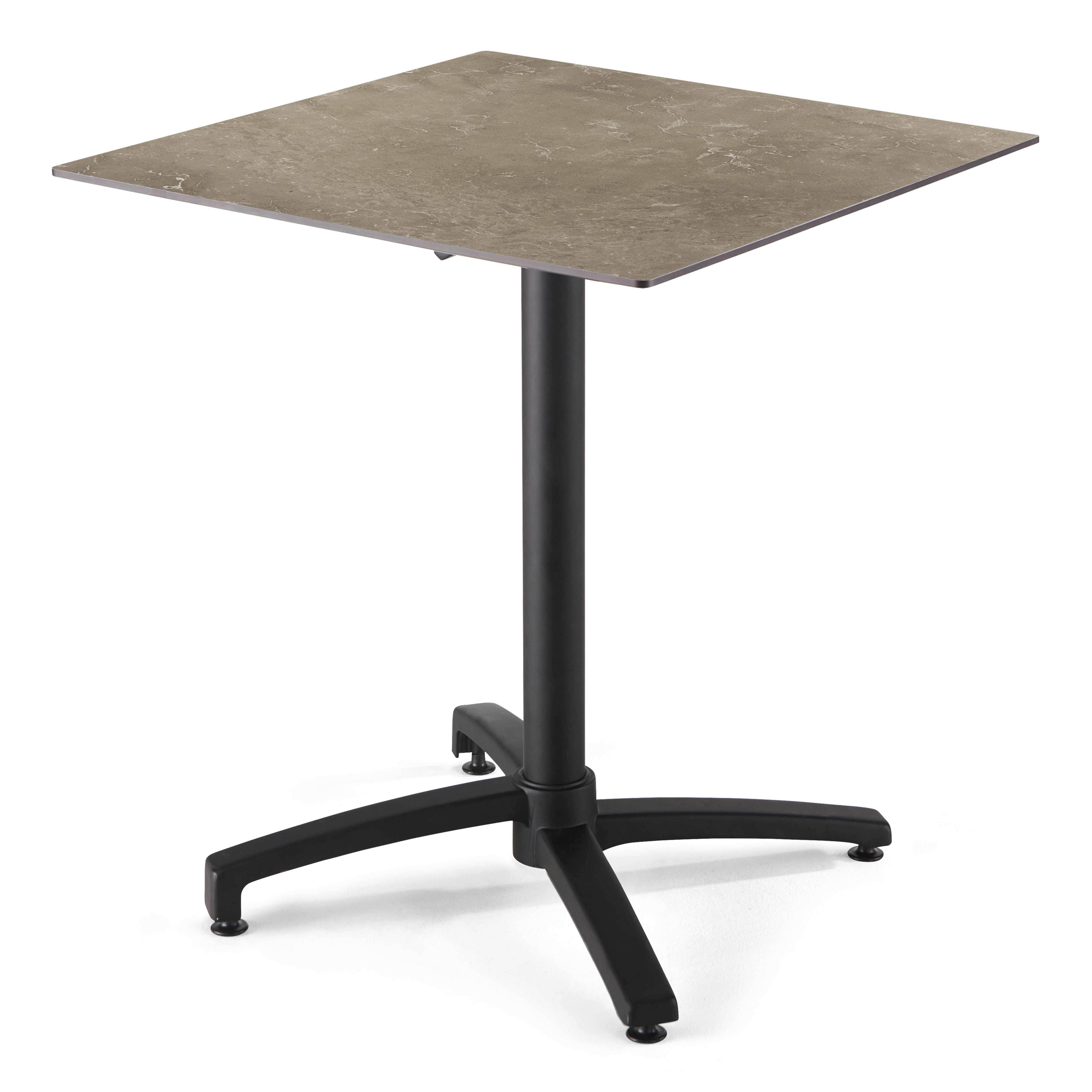 Oviala - Table de terrasse 70 cm inclinable stratifié en marbre beige Opéra - Oviala - Imagen 1