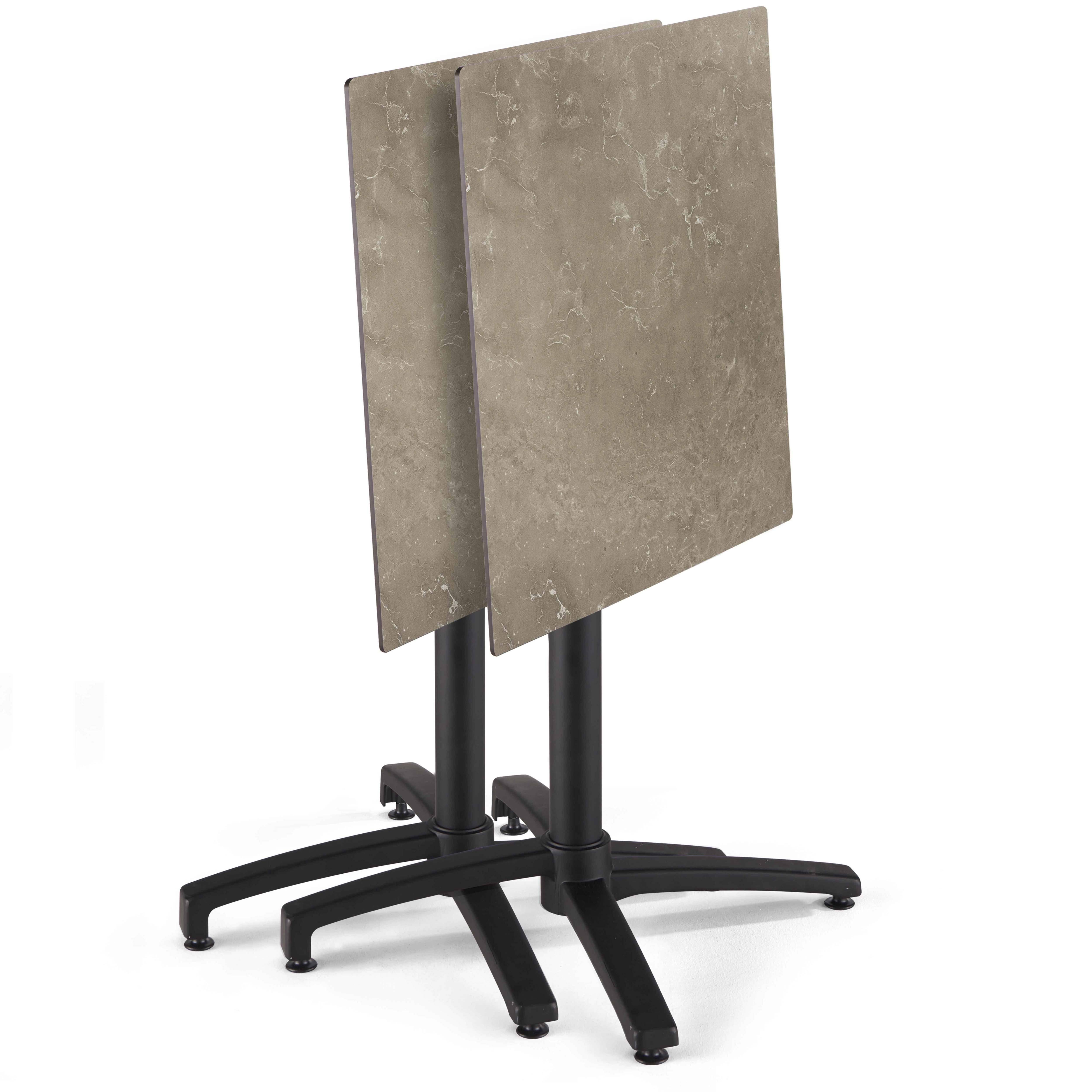 Oviala - Table de terrasse 70 cm inclinable stratifié en marbre beige Opéra - Oviala - Imagen 2