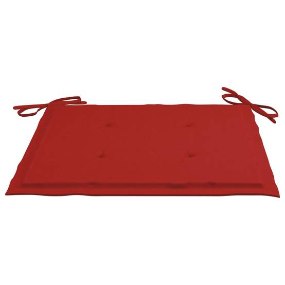 Maison Chic - Lot de 2 Chaises de jardin et coussins - Chaises d'extérieur - Fauteuils de jardin rouge Bois teck massif - Image 10