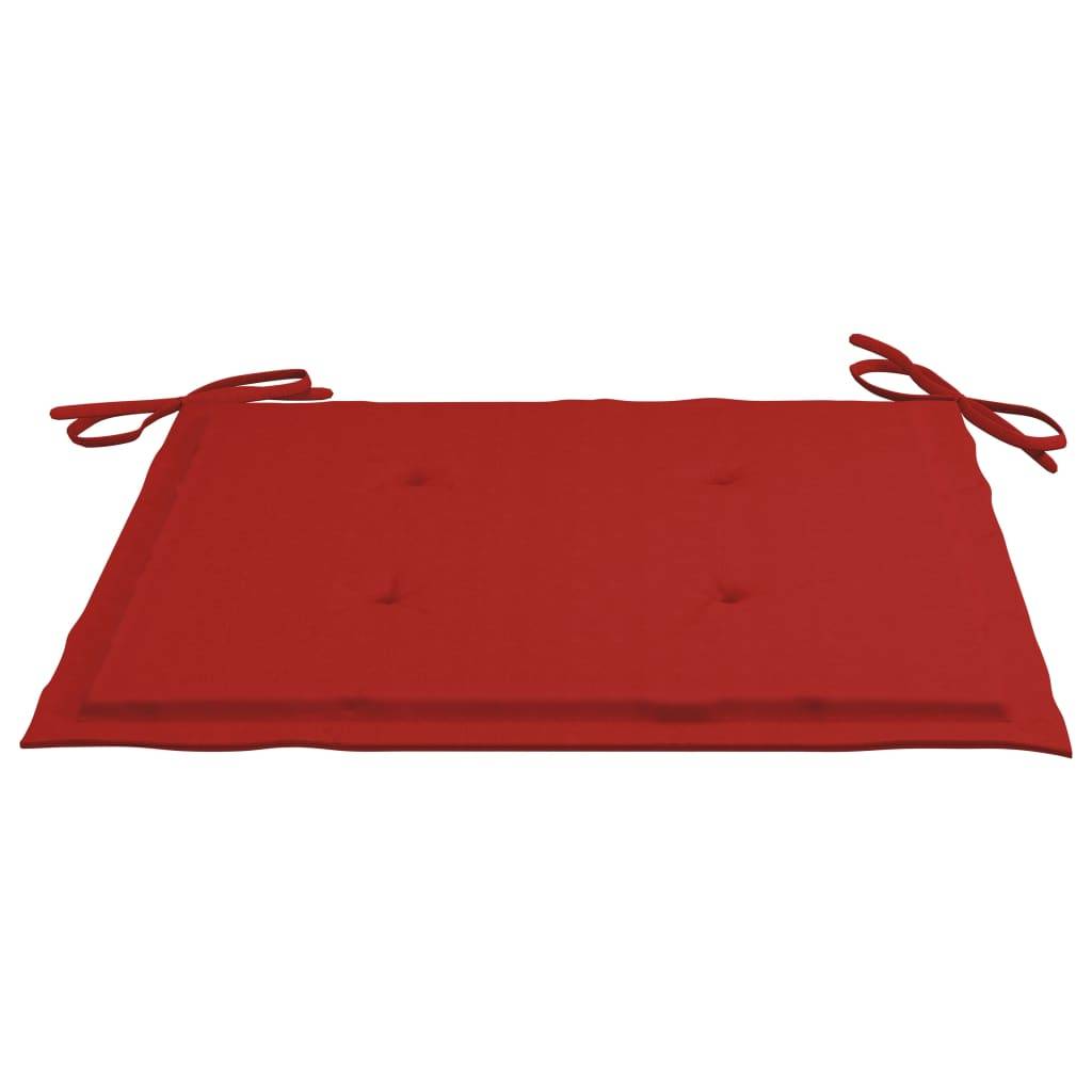 Maison Chic - Lot de 2 Chaises de jardin et coussins - Chaises d'extérieur - Fauteuils de jardin rouge Bois teck massif - Image 10