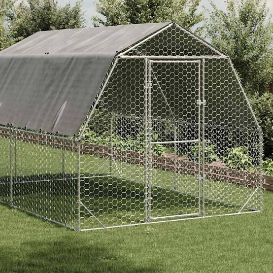 Vidaxl - Poulailler avec toit 2,5x4x2,25 m acier galvanisé vidaXL 3328521 - Image 2