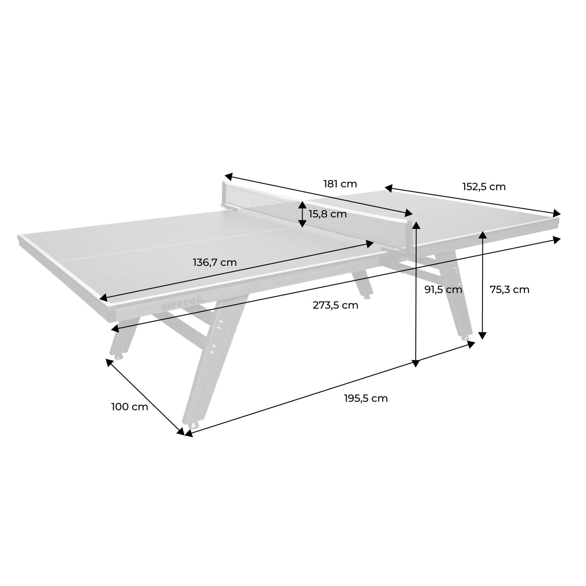 sweeek - Table de ping pong intérieur deluxe gris avec 2 raquettes et 3 balles  | sweeek - Image 3
