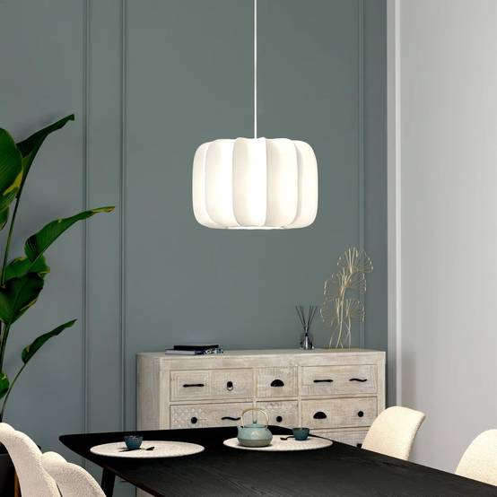 Lampe Suspension en Coton "Tobie" 37cm Blanc - Image 7