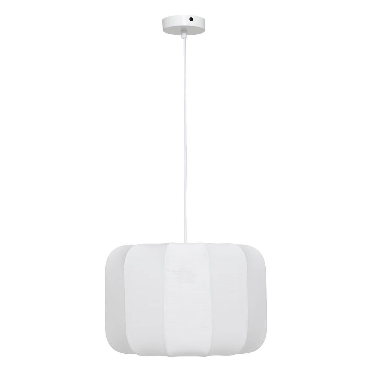 Lampe Suspension en Coton "Tobie" 37cm Blanc - Image 1
