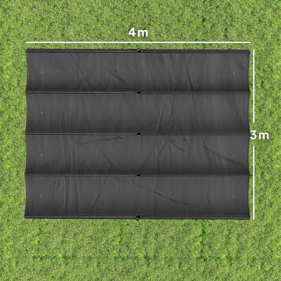 Toile de Rechange pour Pergola 4x3m Rétractable Polyester Anti-UV avec Trous Drainage Gris Foncé - ComfortXL Outdoor Living - Image 5