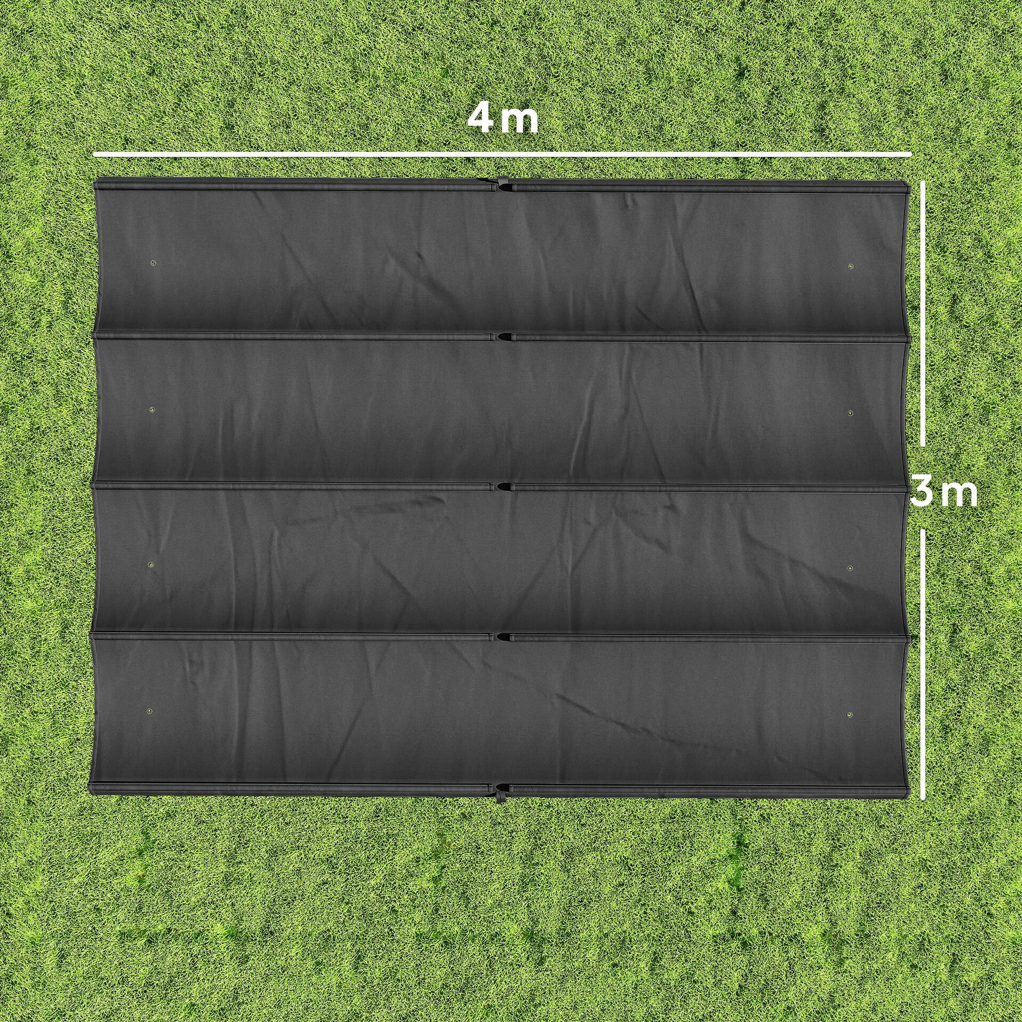 Toile de Rechange pour Pergola 4x3m Rétractable Polyester Anti-UV avec Trous Drainage Gris Foncé - ComfortXL Outdoor Living - Image 5