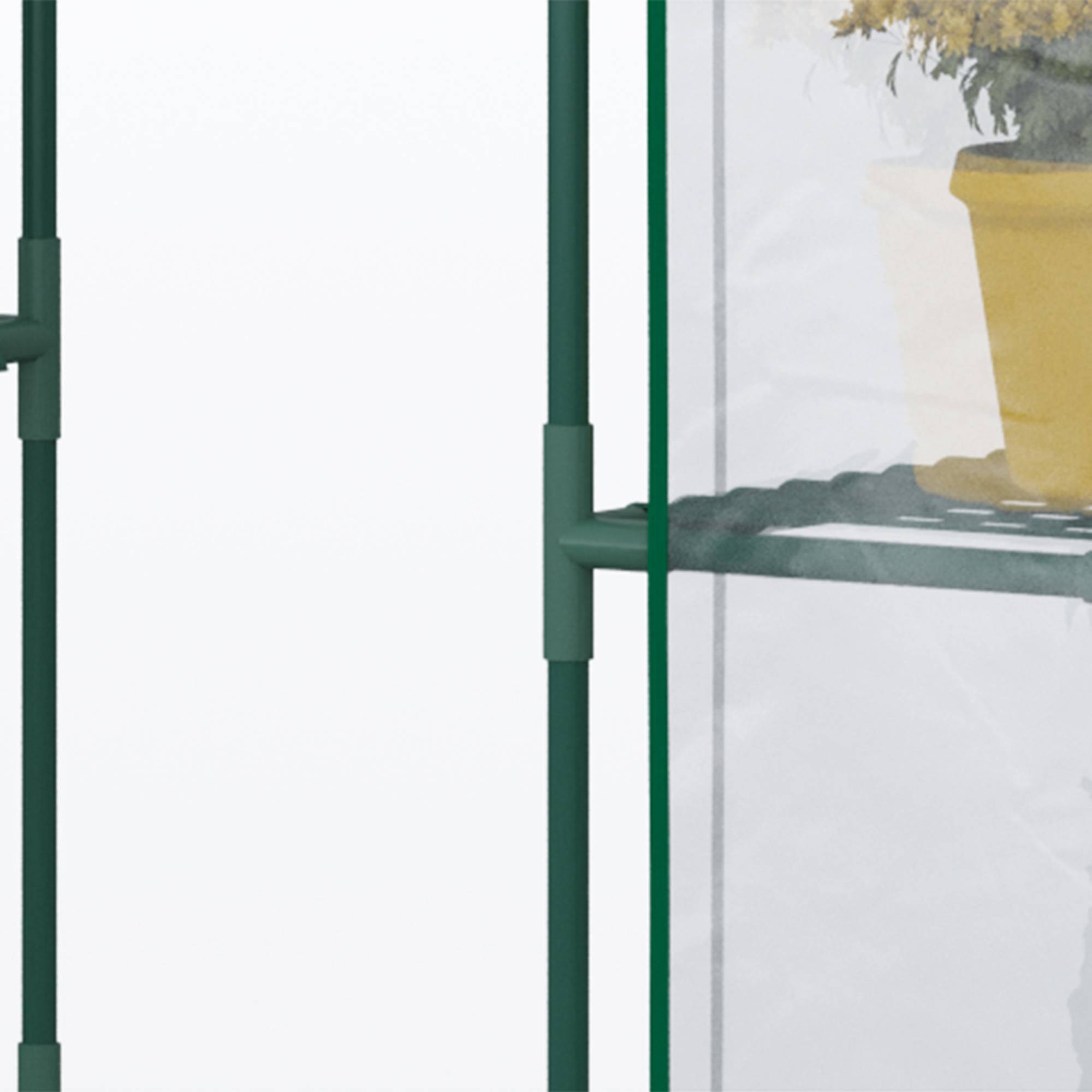 Serre de jardin transparente métal PVC 6 étagères hivernage plantes 142x73x195cm - ComfortXL Outdoor Living - Image 10