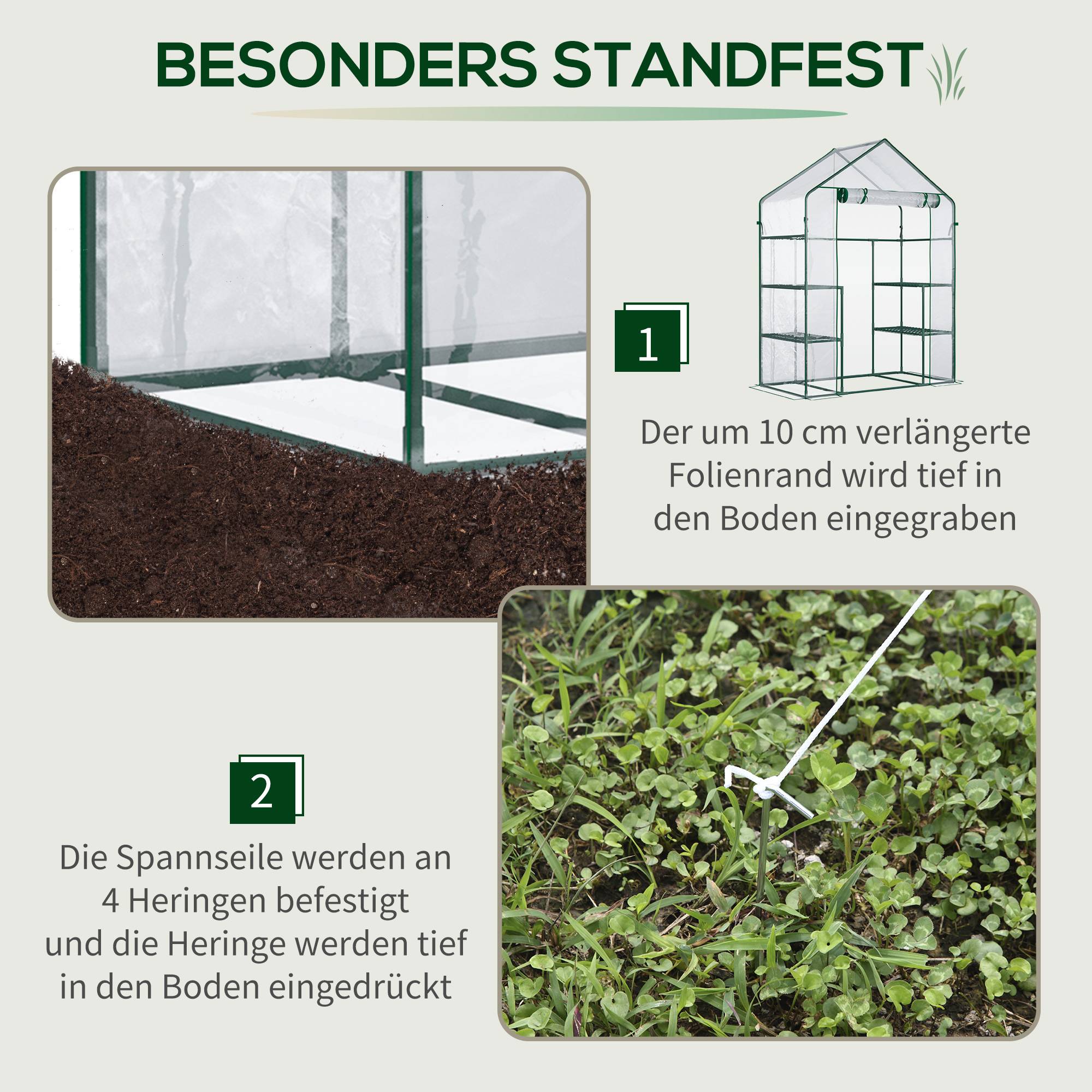 Serre de jardin transparente métal PVC 6 étagères hivernage plantes 142x73x195cm - ComfortXL Outdoor Living - Image 8