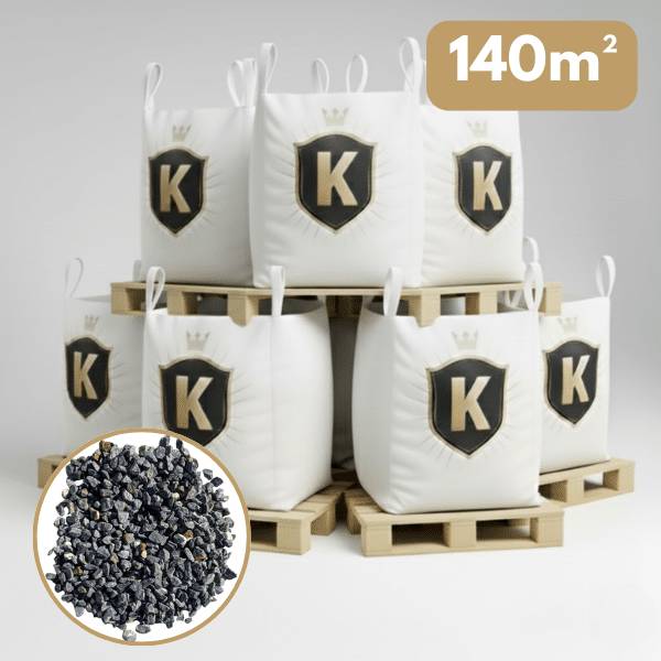 Gravillons concassés marbre bleu-gris 10/14 mm – Pack 7 Big Bag +/- 1,5T – 140 m² - Image 1