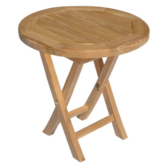 Table d'appoint ronde en teck 50cm LOMBOK - HAPPY GARDEN - Imagen 1