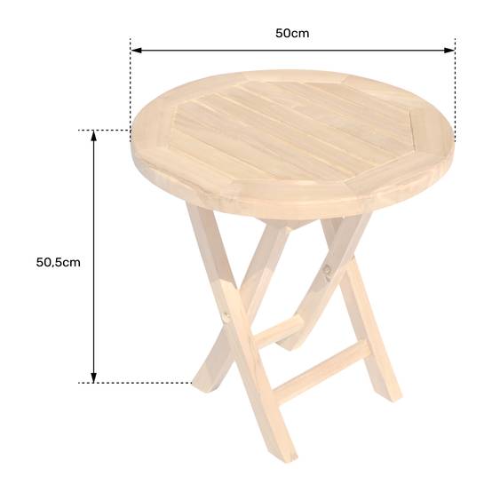 Table d'appoint ronde en teck 50cm LOMBOK - HAPPY GARDEN - Imagen 5