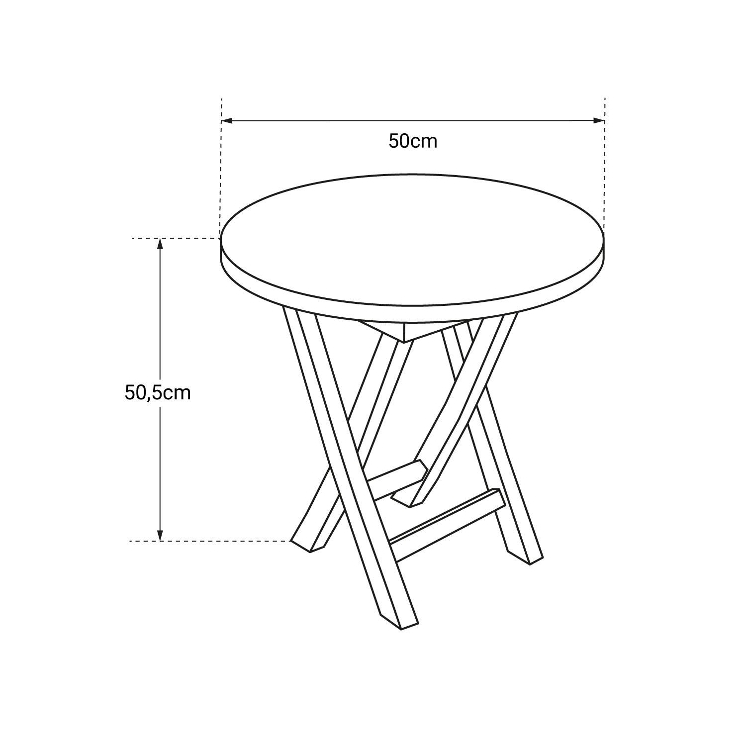 Table d'appoint ronde en teck 50cm LOMBOK - HAPPY GARDEN - Imagen 6