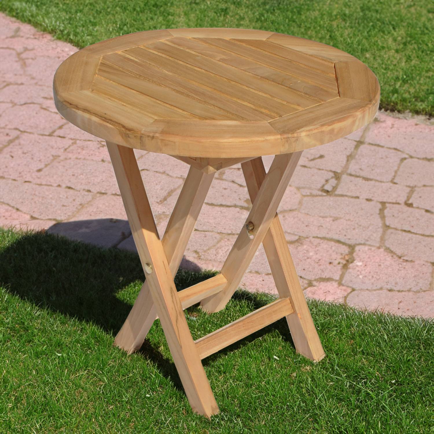 Table d'appoint ronde en teck 50cm LOMBOK - HAPPY GARDEN - Imagen 2