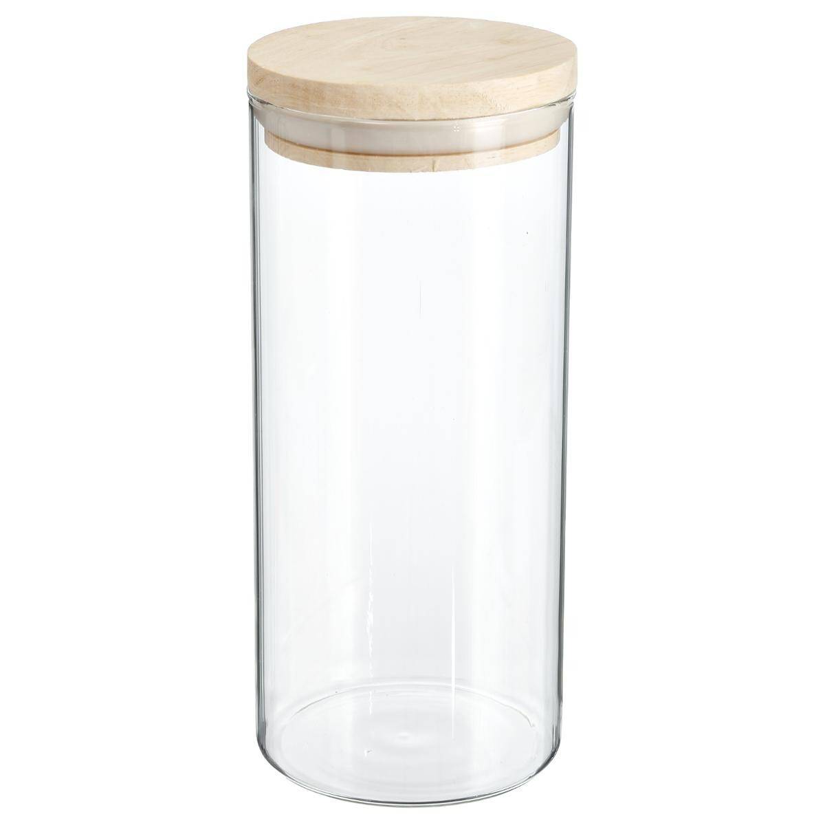 Bocal en Verre "Pops" 1,3L Transparent & Naturel - Image 1