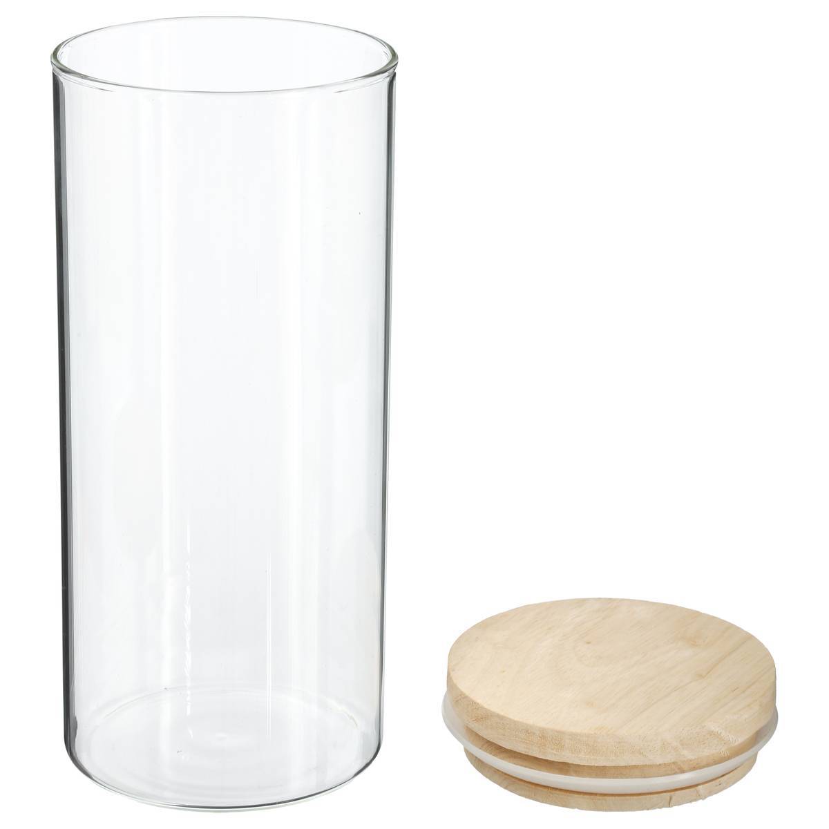 Bocal verre couvercle bois "Hermet" 1.3L - 5five - Image 4