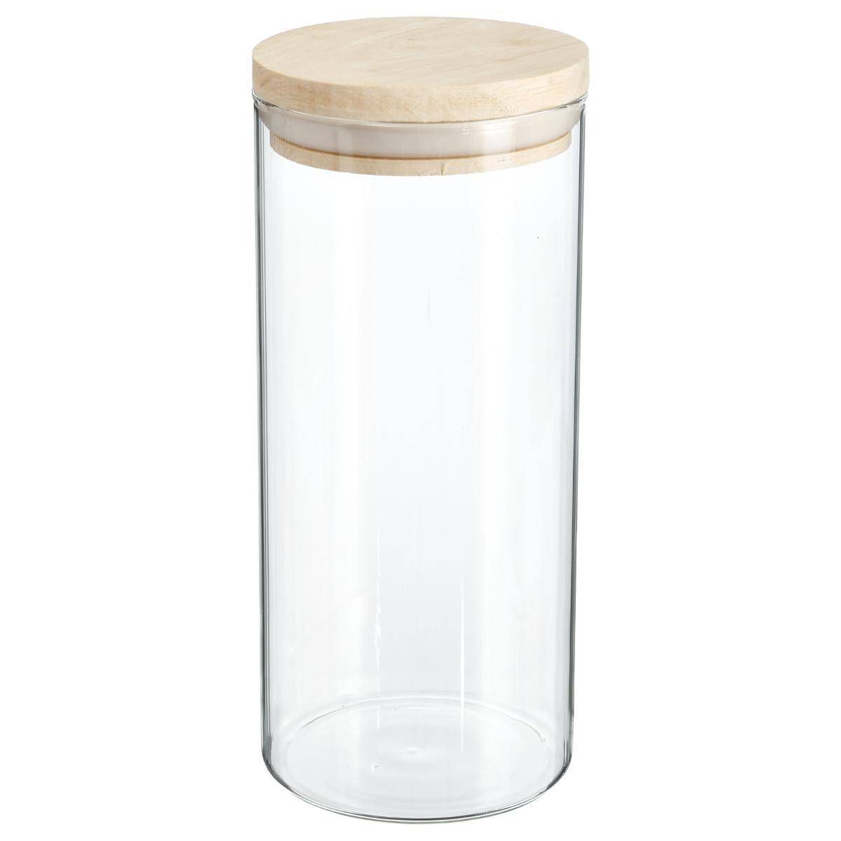 Bocal verre couvercle bois "Hermet" 1.3L - 5five