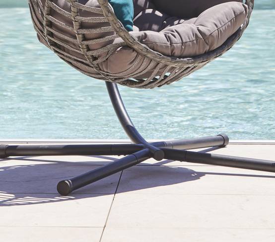 Ozalide - Fauteuil de jardin suspendu gris anthracite CANBERRA - Image 4