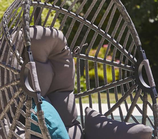 Ozalide - Fauteuil de jardin suspendu gris anthracite CANBERRA - Image 2