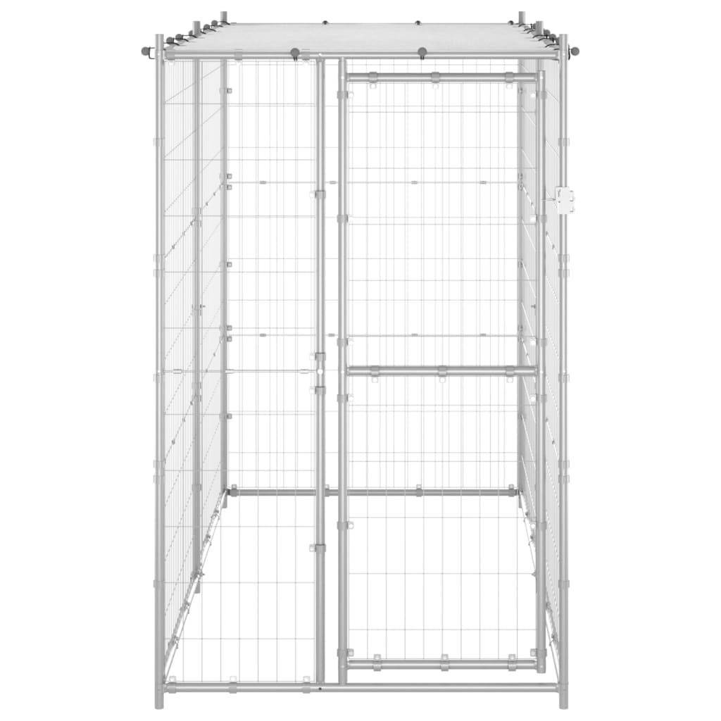 Helloshop26 - Chenil extérieur cage enclos parc animaux chien extérieur acier galvanisé avec toit 110 x 220 x 180 cm - Imagen 3