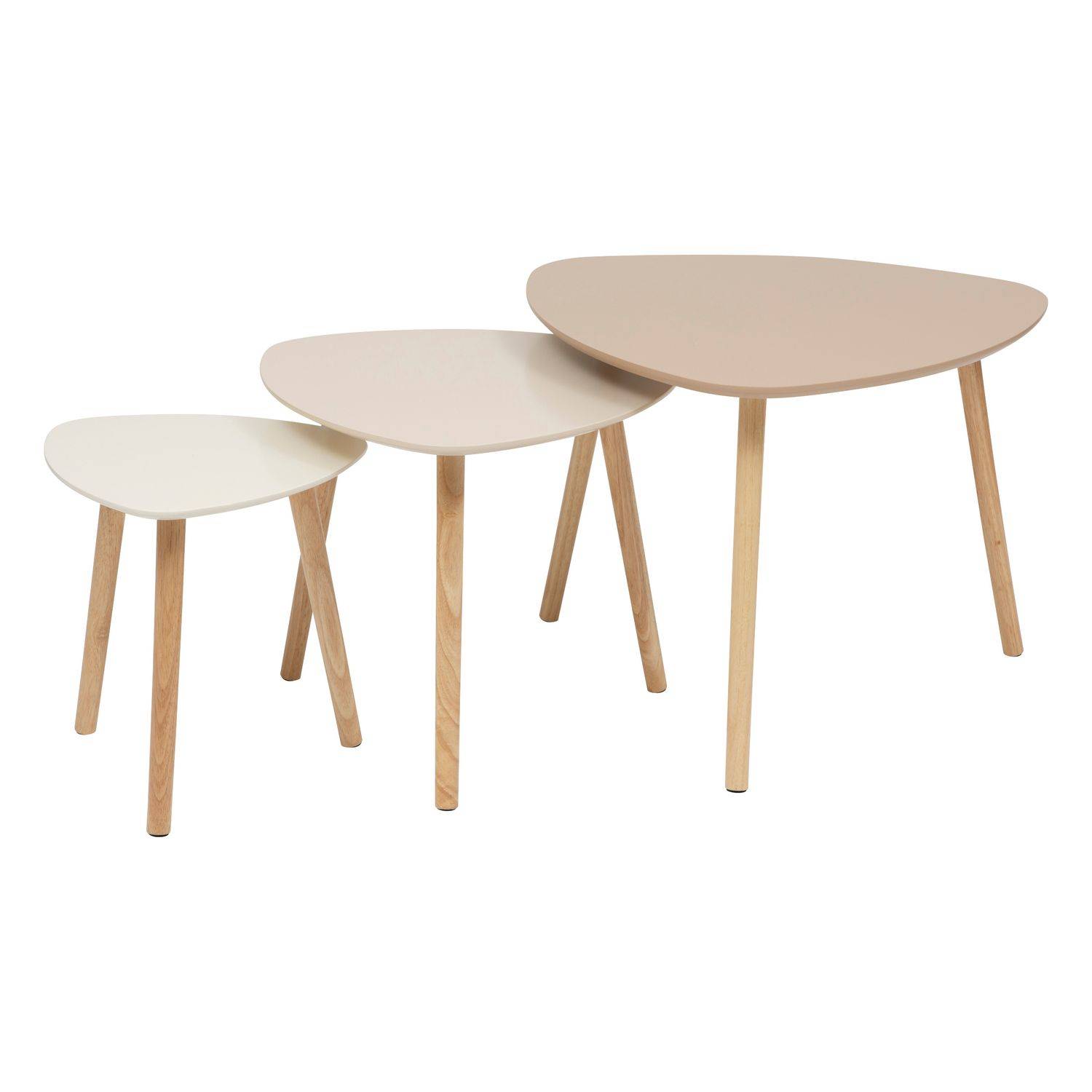 Ensemble de 3 tables d'appoint MILEO - Beige - Atmosphera - Image 1