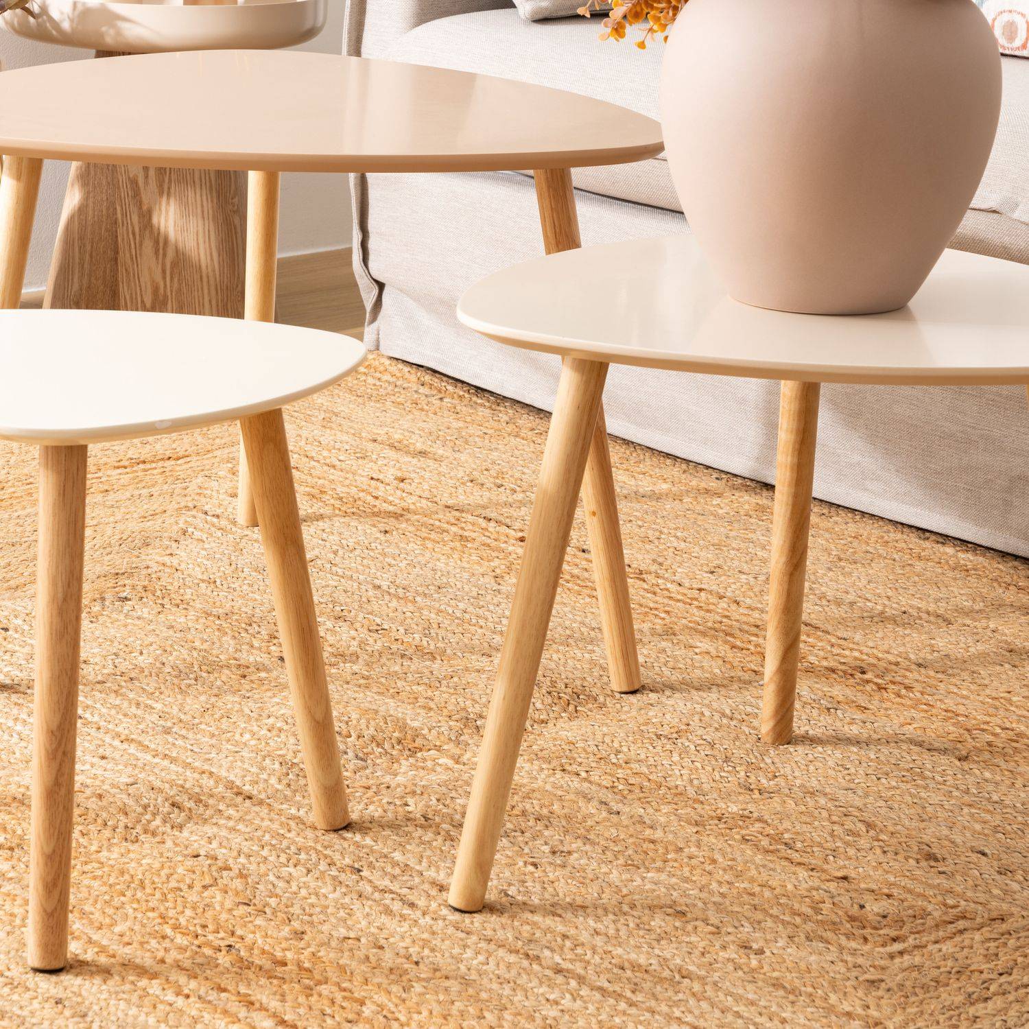 Ensemble de 3 tables d'appoint MILEO - Beige - Atmosphera - Image 7