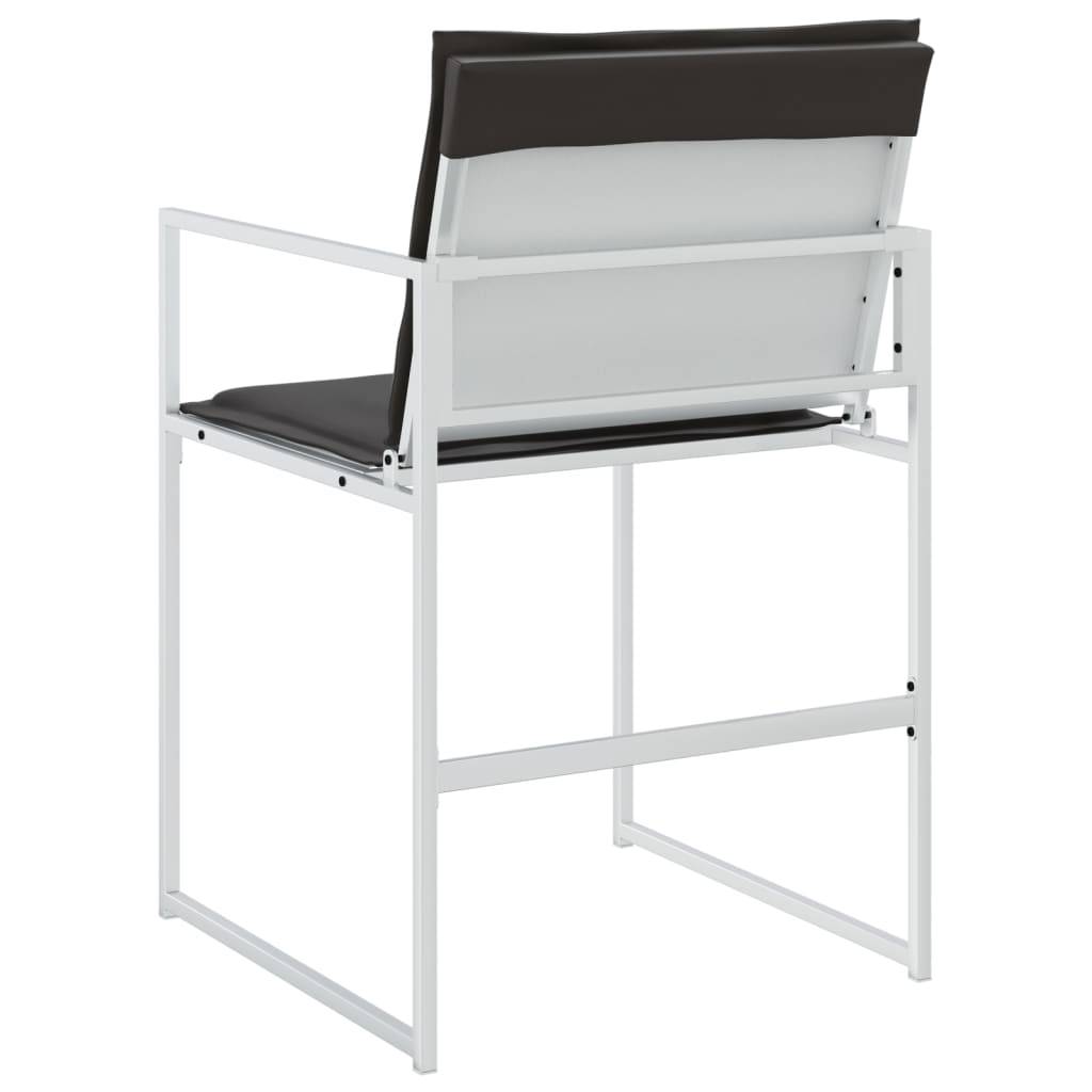 Lot de 4 Chaises de jardin avec coussins - Chaises d'extérieur - Fauteuils de jardin blanc acier/textilène - Image 7
