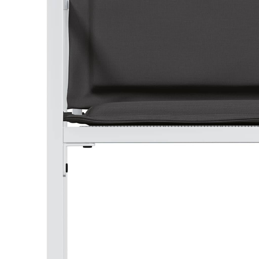 Lot de 4 Chaises de jardin avec coussins - Chaises d'extérieur - Fauteuils de jardin blanc acier/textilène - Image 10