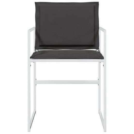 Lot de 4 Chaises de jardin avec coussins - Chaises d'extérieur - Fauteuils de jardin blanc acier/textilène - Image 4