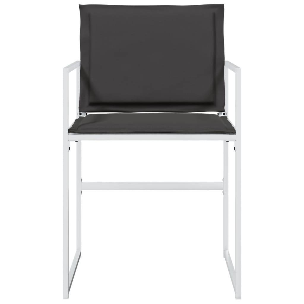 Lot de 4 Chaises de jardin avec coussins - Chaises d'extérieur - Fauteuils de jardin blanc acier/textilène - Image 4
