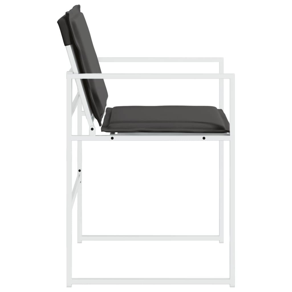Lot de 4 Chaises de jardin avec coussins - Chaises d'extérieur - Fauteuils de jardin blanc acier/textilène - Image 6
