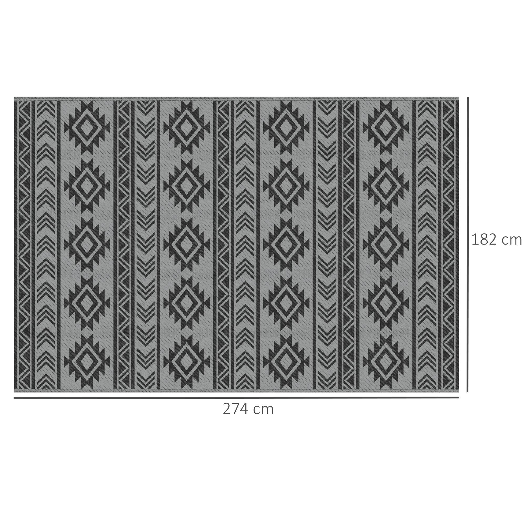 Tapis extérieur réversible Polypropylène Balcon terrasse Décoration 182x274cm Noir - ComfortXL Outdoor Living - Image 5