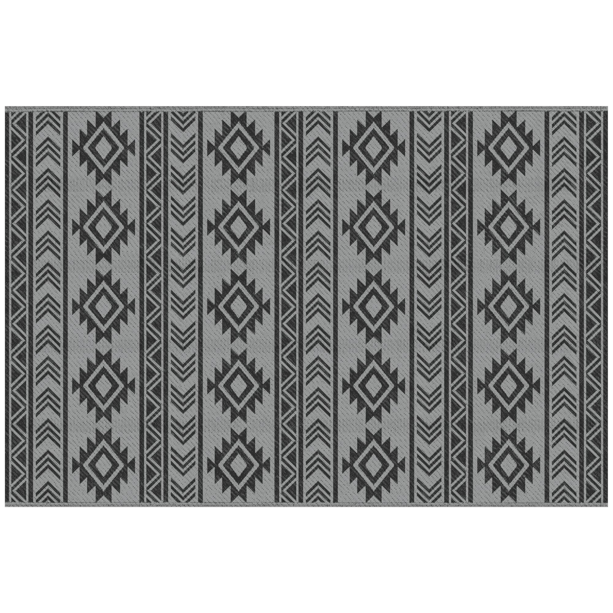 Tapis extérieur réversible Polypropylène Balcon terrasse Décoration 182x274cm Noir - ComfortXL Outdoor Living - Image 9