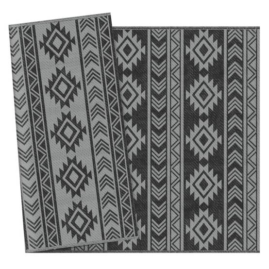 Tapis extérieur réversible Polypropylène Balcon terrasse Décoration 182x274cm Noir - ComfortXL Outdoor Living - Image 10